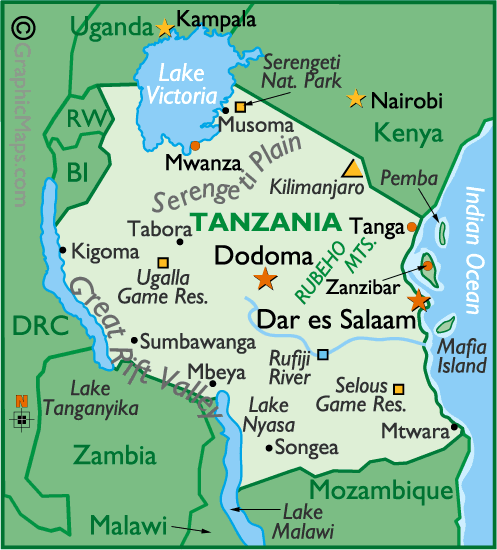 regional carte du tanzanie
